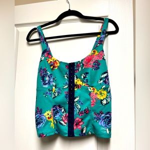 Cropped Corset Floral Tank Top